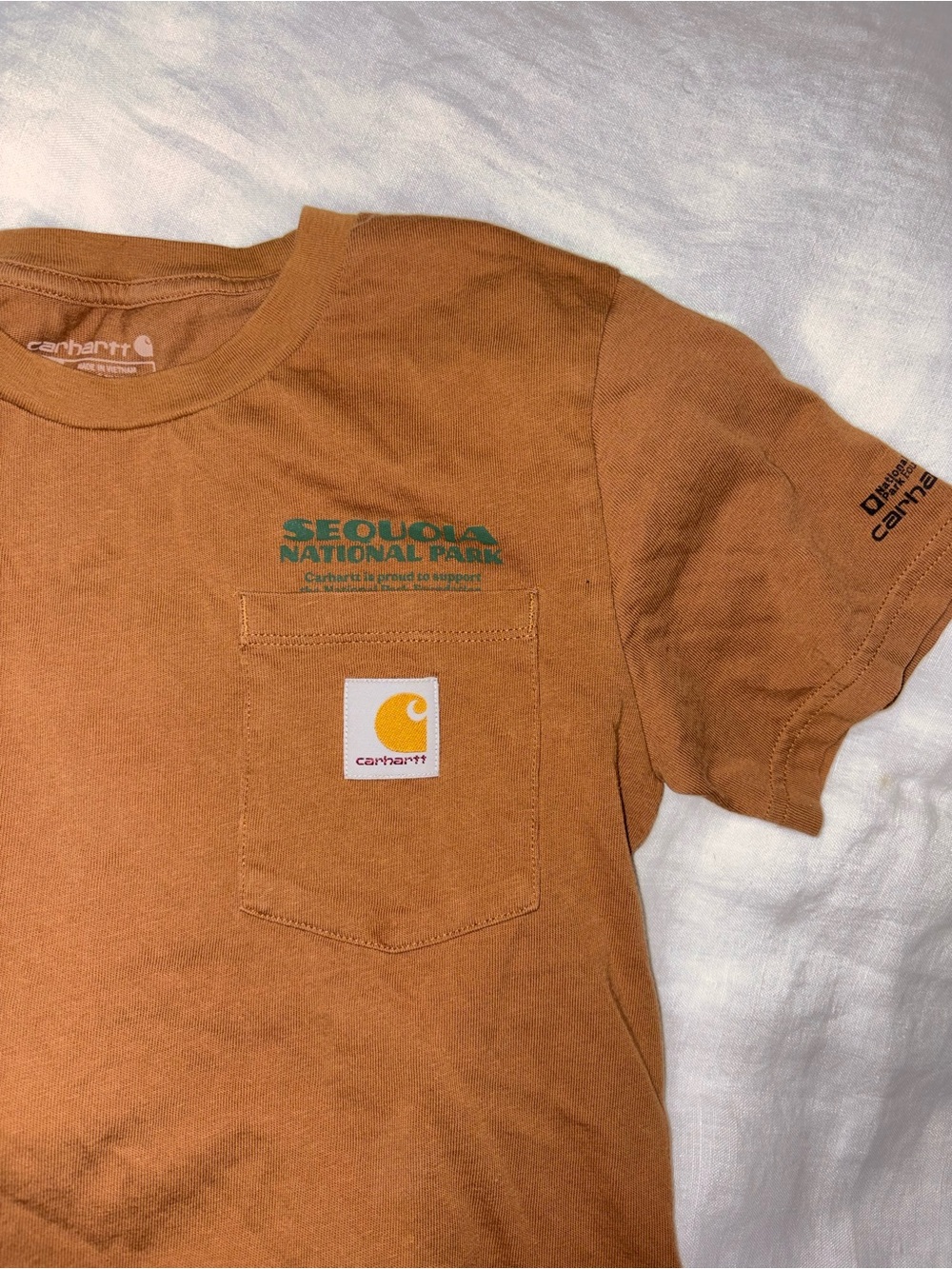 Carhartt Brown Crewneck T-Shirt with Logo Tag - Picture 3 of 6